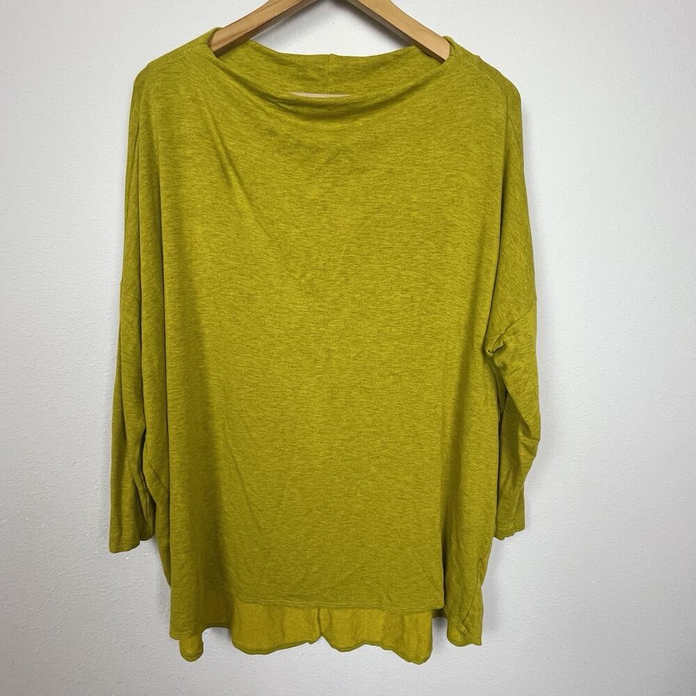 Bryn Walker Oversized Jersey Top M Dijon Mustard Lagom Lagenlook‎ Dolman Sleeve